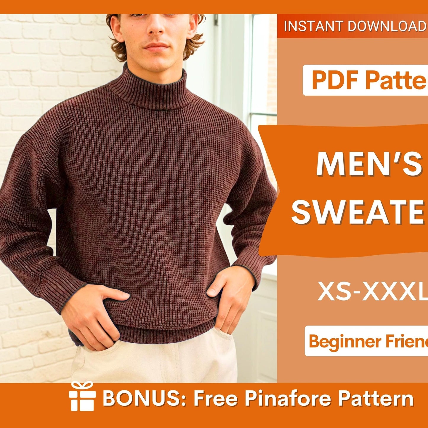 Men Sweater Sewing Pattern, Sweatshirt Pattern Men, Men Sewing Patterns, Beginner Men Pattern, Men Sweater Sweatshirt Men Top Sewing Pattern