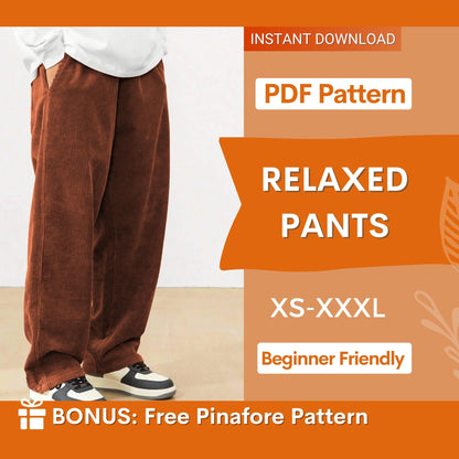 Men Pants Sewing Pattern | Men Trousers Pattern | Sewing Pattern for Men | Pants with Pockets | Men's Sewing Pattern | Elastic Waistband