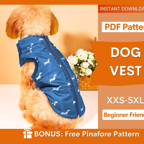 Dog Vest Sewing Pattern, Dog Pattern, Dog Sewing Pattern, Dog Coat, Pattern for dog, Dog Jacket Pattern, Dog Top Pattern, Dog Garment