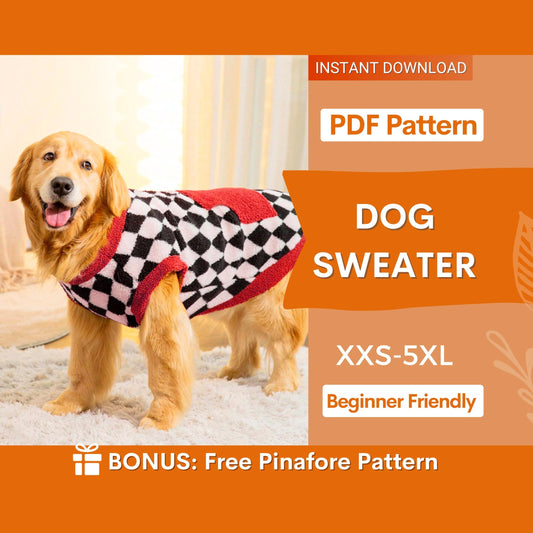 Dog Sweater Pattern, Dog Pattern, Dog Sewing Pattern, Dog Vest, Pattern for dog, Dog Jacket Pattern, Dog Top Pattern, Dog Sweatshirt