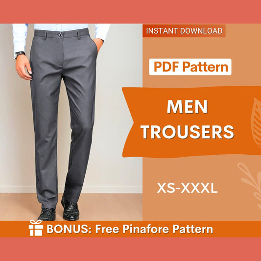 Men Pants Sewing Pattern | Men Trousers Pattern | Sewing Pattern for Men, Pants for men, Men's Sewing Pattern, Straight Leg Pants Suit Pants