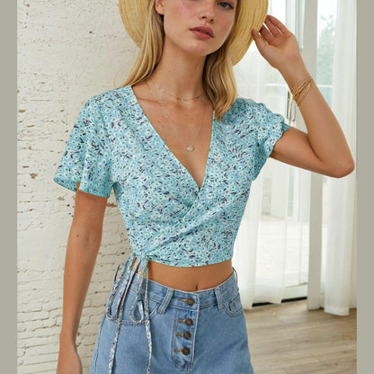 Wrap Top Pattern | Crop Top Pattern | Women Sewing Pattern | Blouse Pattern | Sewing Patterns Women Blouse | Tie Top Blouse Women Pattern