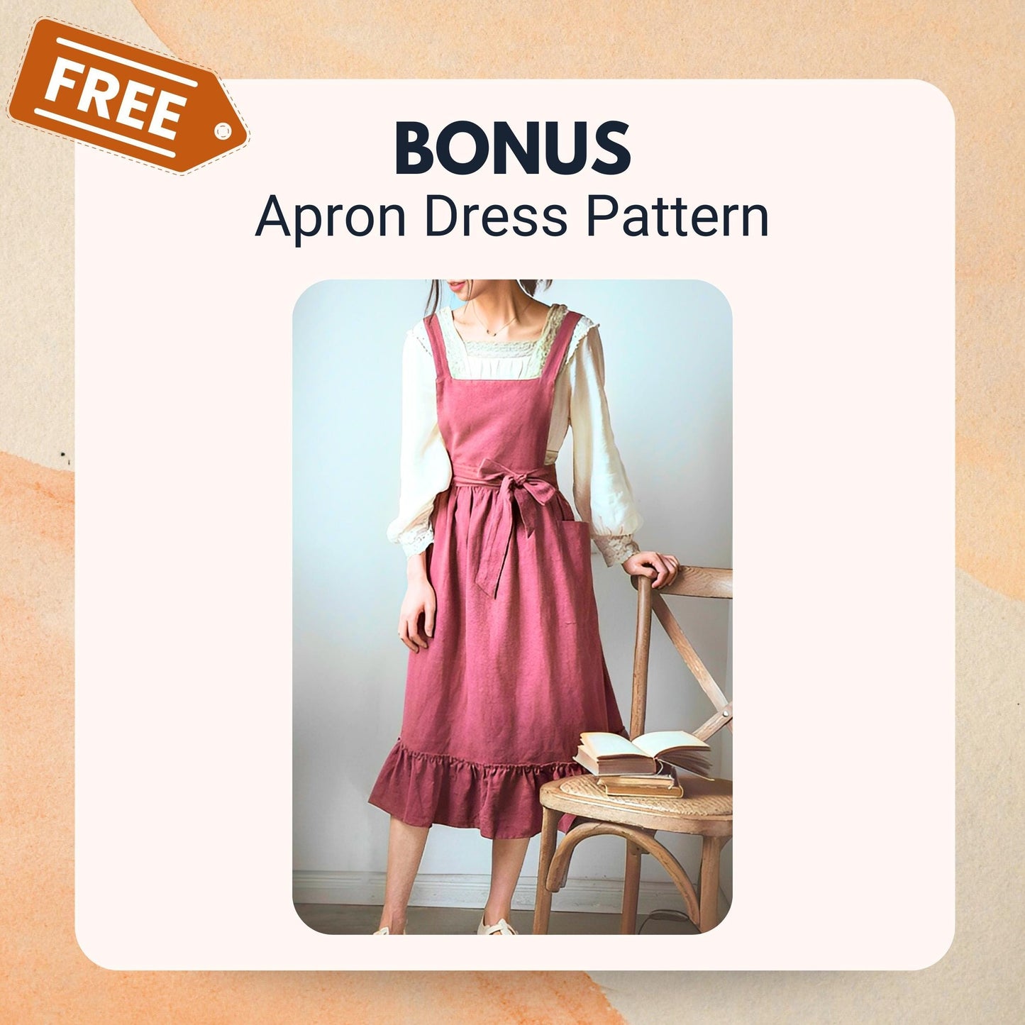 Apron Sewing Pattern | XS-XXXL | Pinafore Dress Pattern | Easy Apron Pattern | Dress Sewing Pattern | Easy Beginner Apron | Women Pattern