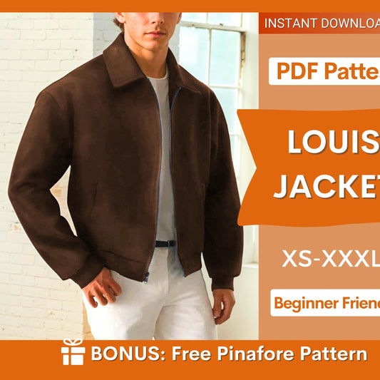 Jacket Sewing Pattern for Men, Jacket Pattern Men, Men Sewing Pattern, Zip Jacket Men, Men Pattern, Sewing Pattern Zip Up Jacket Men