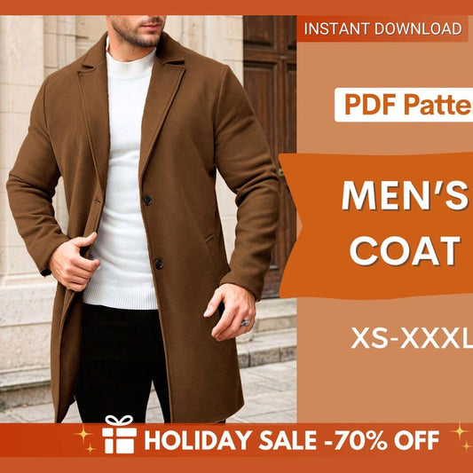 Men’s Coat Sewing Pattern – DIY Tailored Outerwear | Sizes XS-XXXL