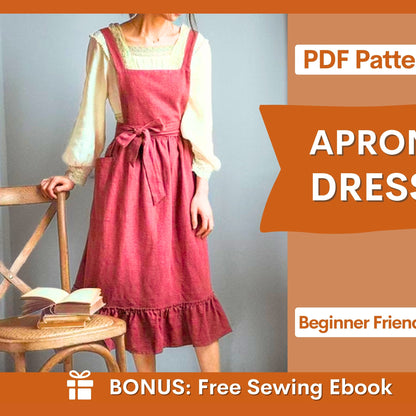 Vintage Pinafore Dress Sewing Pattern - Cottage Apron Style