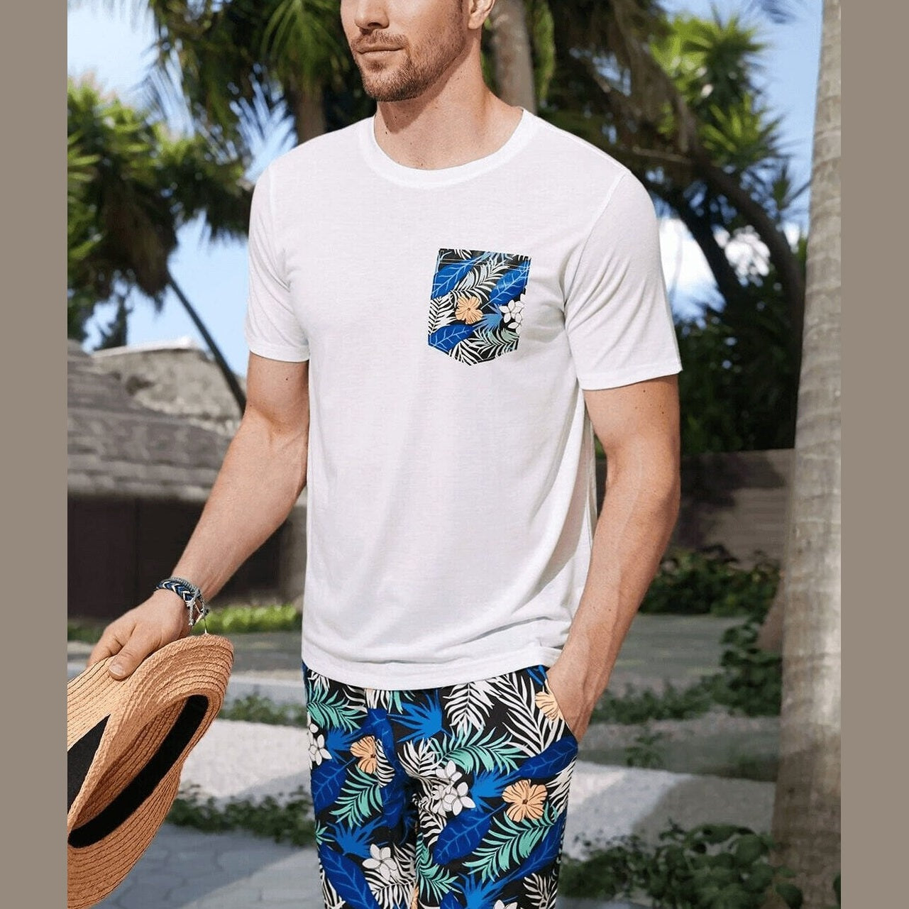 Men's T-Shirt Sewing Pattern with Pocket | Easy PDF Pattern for Beginners