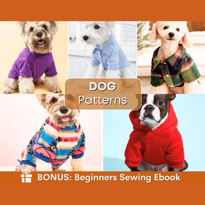 Dog Sewing Patterns Bundle - Hoodie, Shirt & Tank Designs