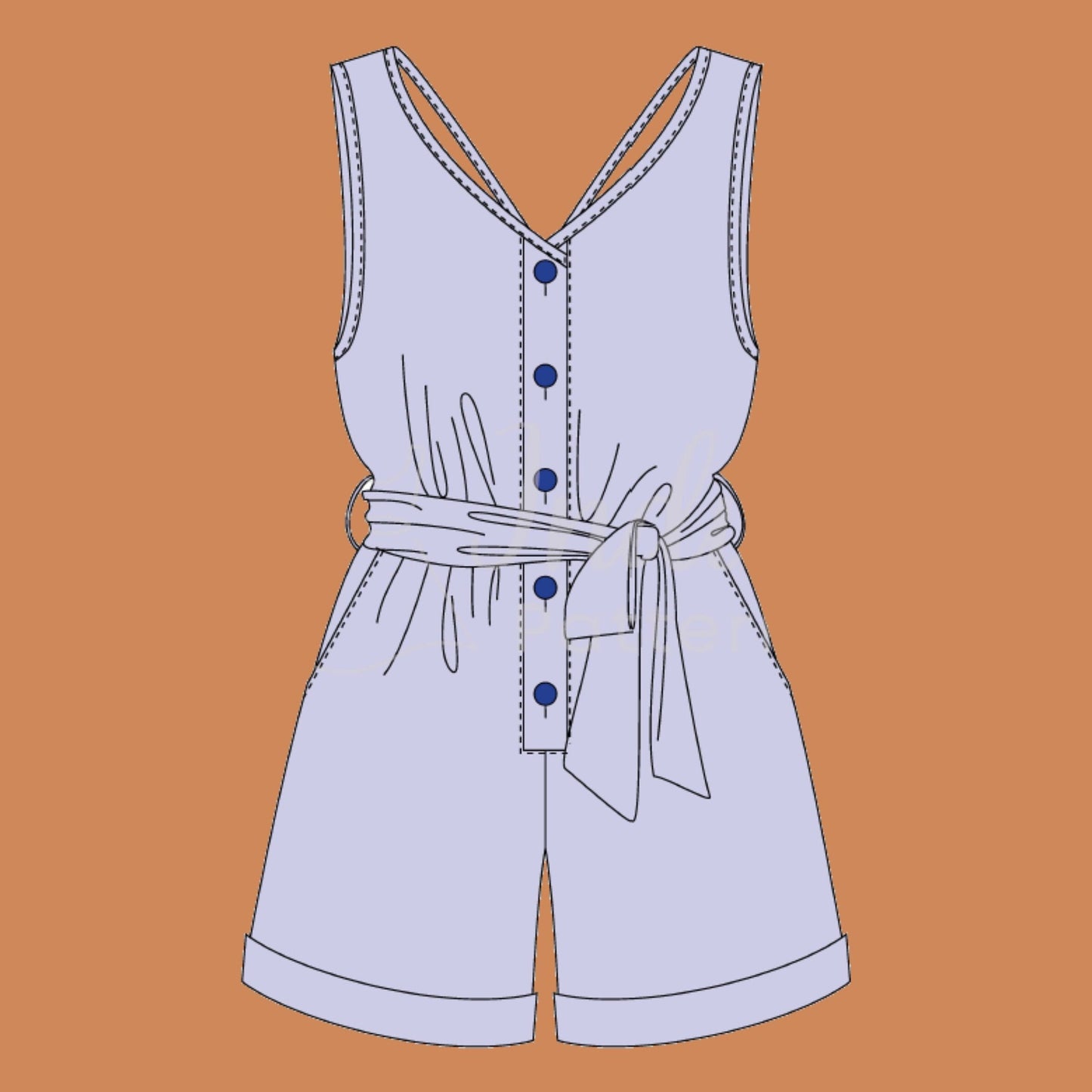 Overall Romper Sewing Pattern | Beginner-Friendly Jumpsuit for Women