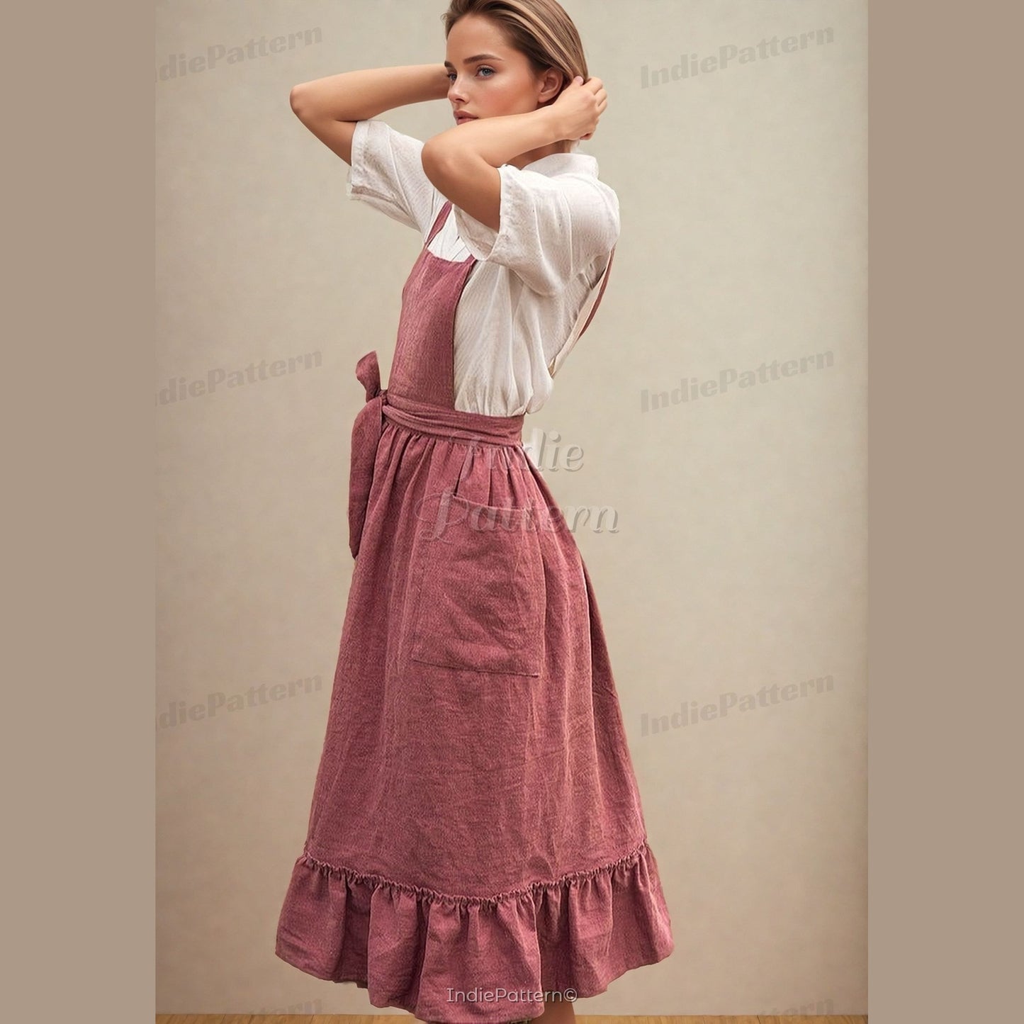 Vintage Pinafore Dress Sewing Pattern - Cottage Apron Style