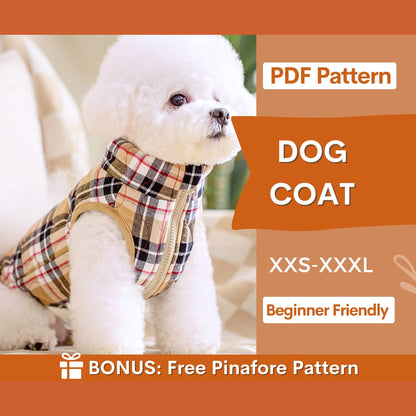 Dog Coat Pattern, Dog Vest Sewing Pattern, Sewing Pattern Pet, Pattern Dog,  Pet Pattern, Sewing pattern for dog coat, dog jacket pattern