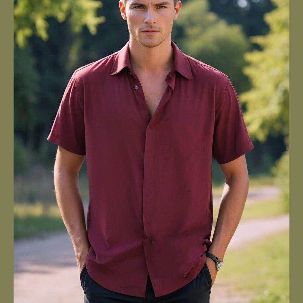 Men’s Bowling Shirt Sewing Pattern – Tropical Style PDF | Sizes XS-XXXL