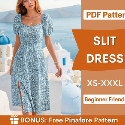 Slit Dress Sewing Pattern - Stylish Milkmaid Summer Dress