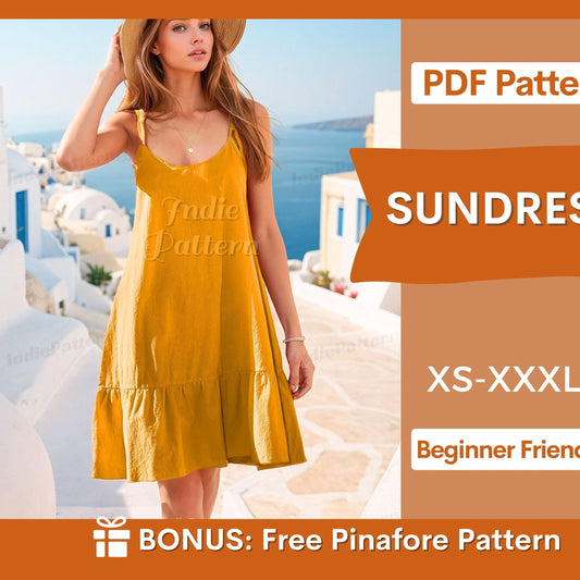 Sundress Digital Sewing Pattern - Easy & Strappy Summer Dress