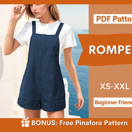 Super Easy Romper Sewing Pattern | Playsuit Jumpsuit for Women