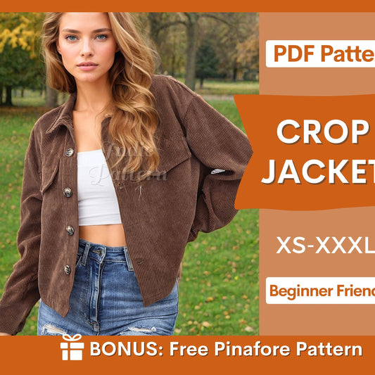 Crop Jacket Sewing Pattern – Stylish & Easy to Make