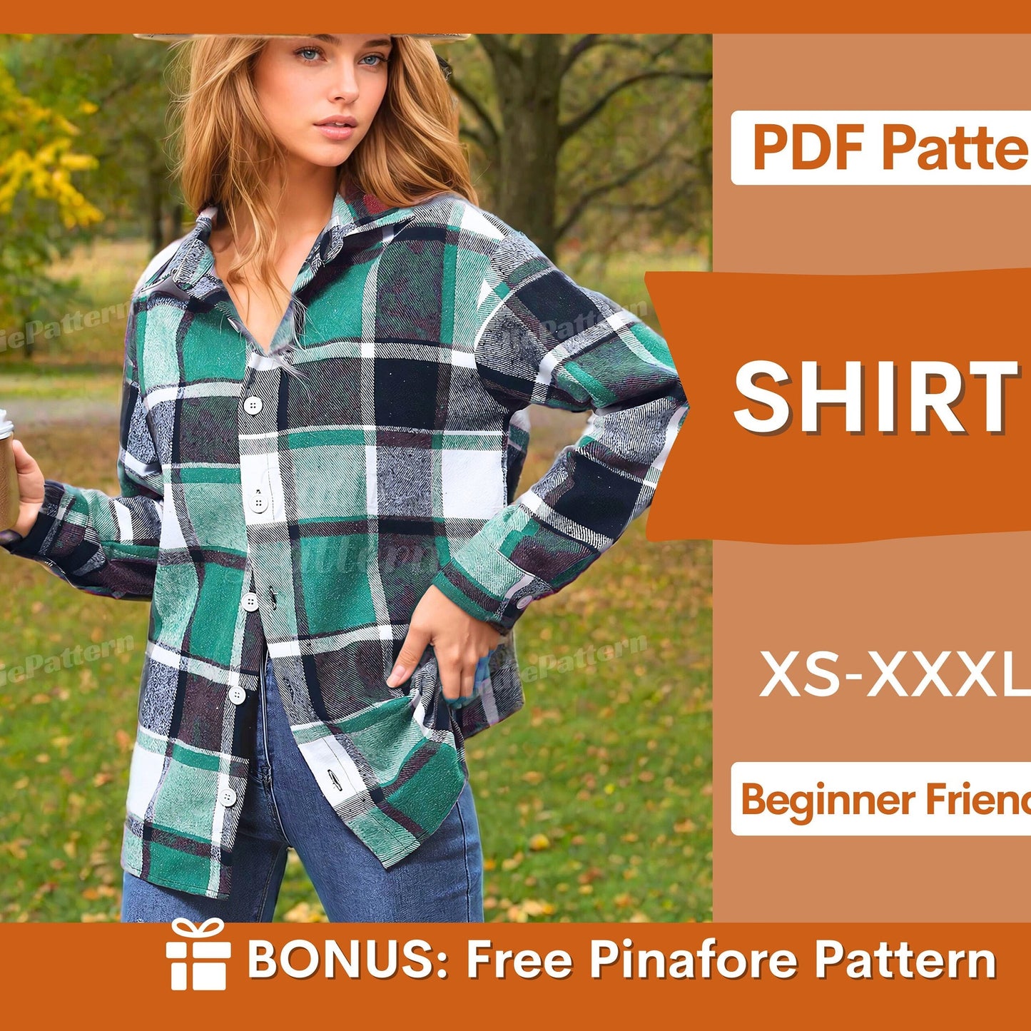 Women’s Shacket Sewing Pattern - Button-Up Shirt PDF