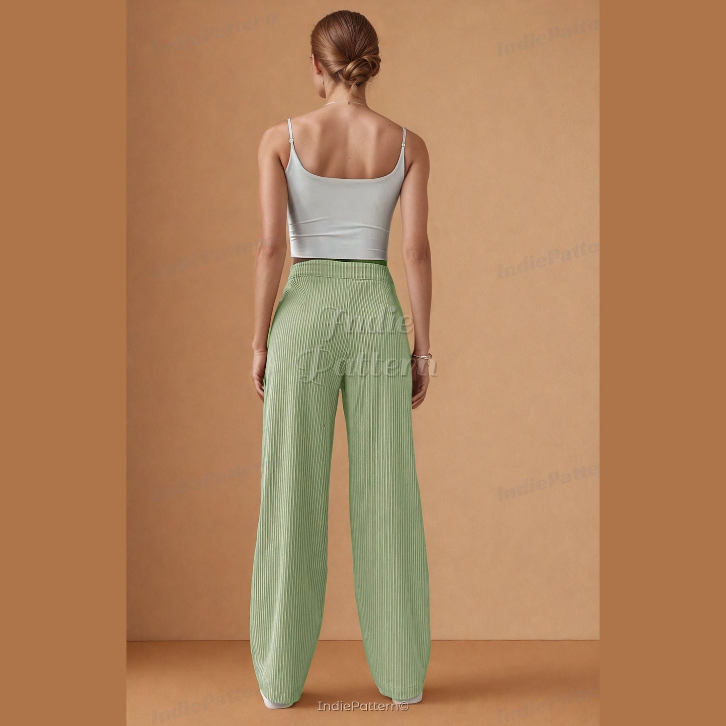 Straight Leg Pants Sewing Pattern - High Waisted Trousers