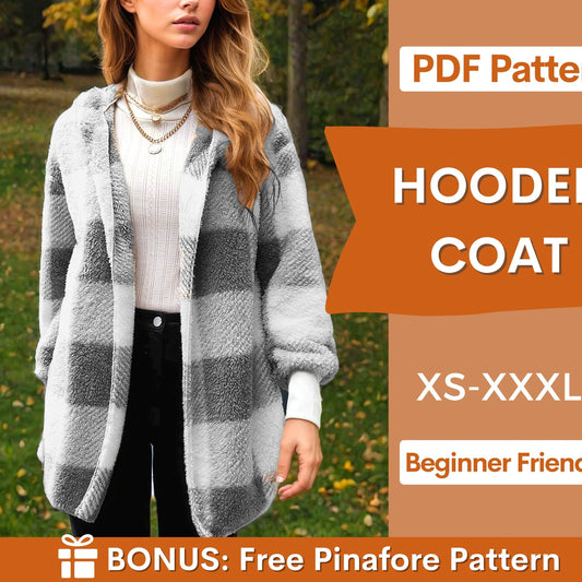 Hooded Coat Sewing Pattern – Stylish Winter Jacket Design