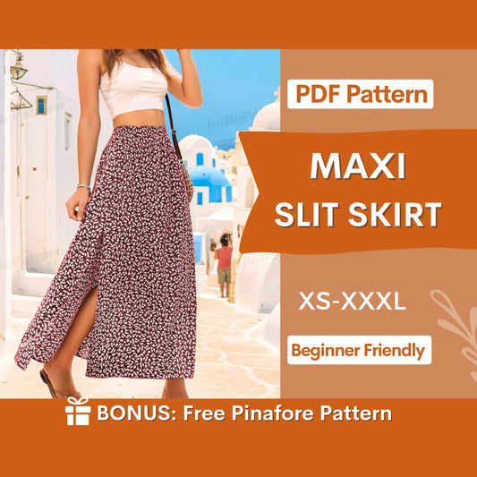 Maxi Slit Skirt Sewing Pattern | PDF Pattern (XS-XXXL)