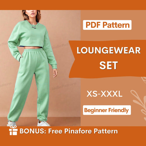 Loungewear Set Pattern, Sweat Set Pattern, Jogger Sewing Pattern, Women's Sweatpants Sewing Pattern Pants, Easy Joggers, Sweatshirt pattern