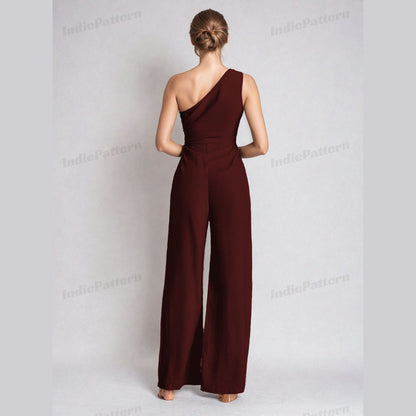 One-Shoulder Jumpsuit Sewing Pattern – Formal & Stylish