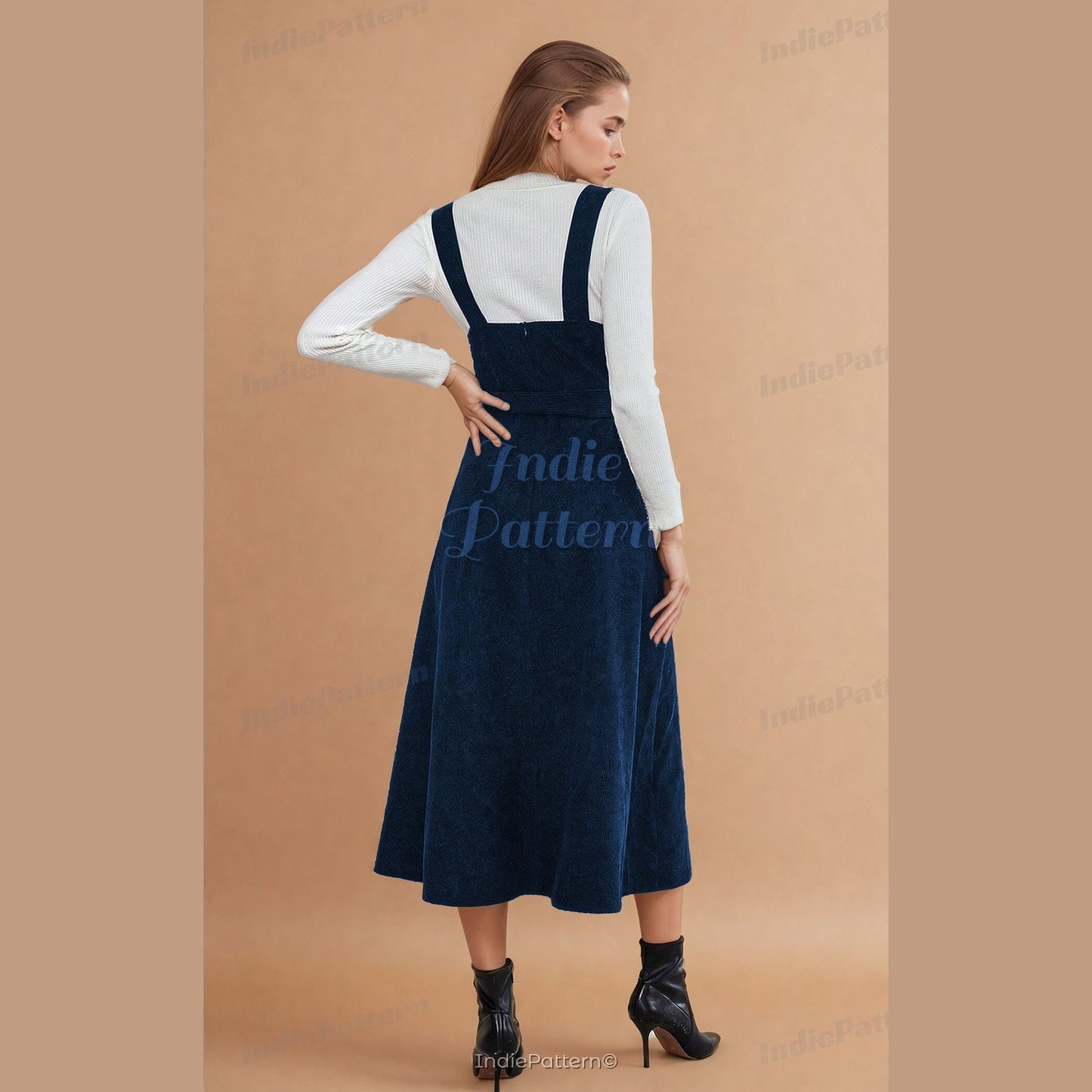 Midi Overall Dress Sewing Pattern | Pinafore-Style Design