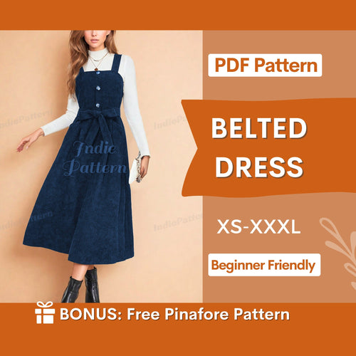 Midi Overall Dress Sewing Pattern | Pinafore-Style Design