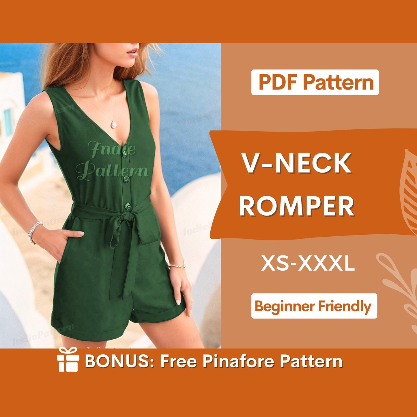 Overall Romper Sewing Pattern | Beginner-Friendly Jumpsuit for Women