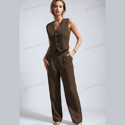 Vest and Pants Sewing Pattern - Tailored Trouser Design