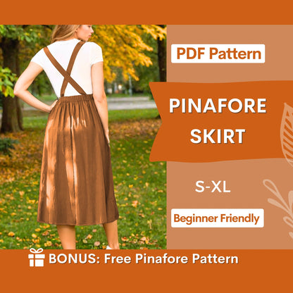 Pinafore Skirt Sewing Pattern | Easy Suspender Skirt for Women