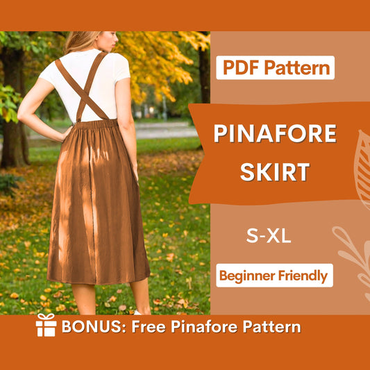 Pinafore Skirt Sewing Pattern | Easy Suspender Skirt for Women