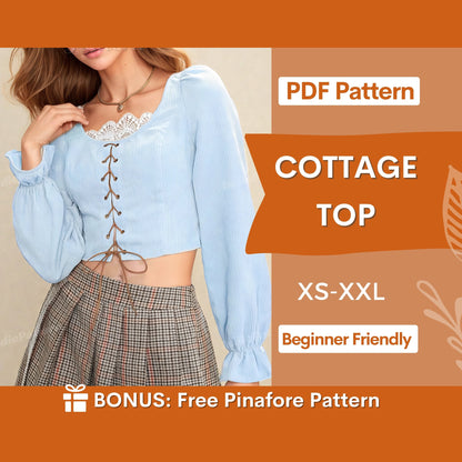 Milkmaid Blouse Sewing Pattern | Long Sleeve Medieval-Inspired Design