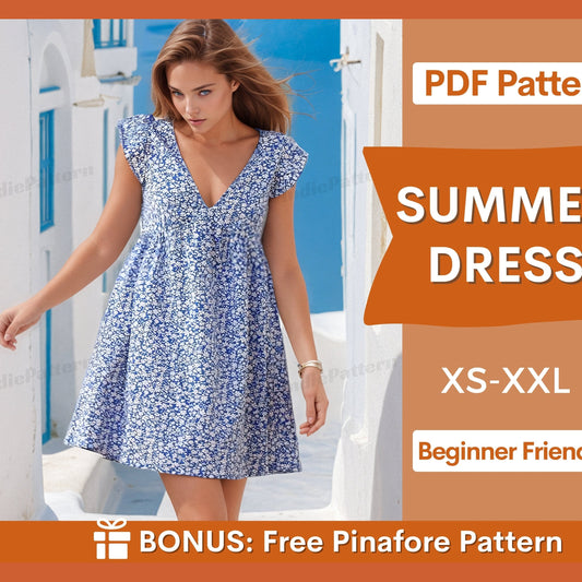 Summer Dress Sewing Pattern | XS-XXL | Summer dress pattern | Easy Dress Pattern | Women Dress Pattern | Dress for women PDF Pattern