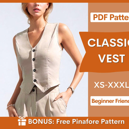 Waistcoat Sewing Pattern - Sleek Vest for Women