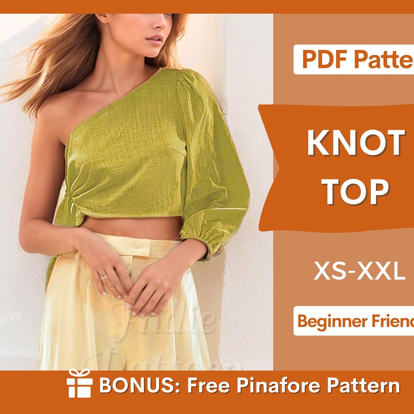 Knot Top Sewing Pattern – One-Shoulder Trendy Crop Top