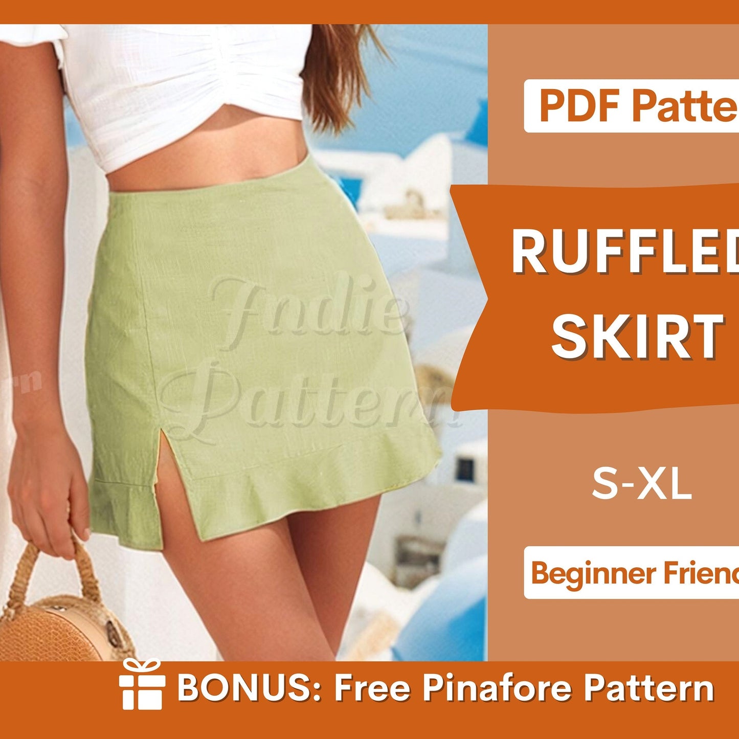 Slit Mini Skirt Sewing Pattern | Stylish and Beginner-Friendly PDF