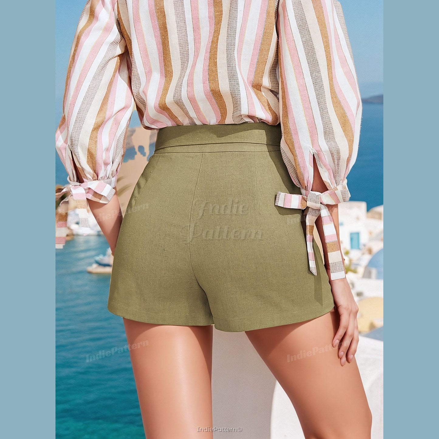 Easy Shorts Digital Sewing Pattern for Women - High-Waisted & Stylish