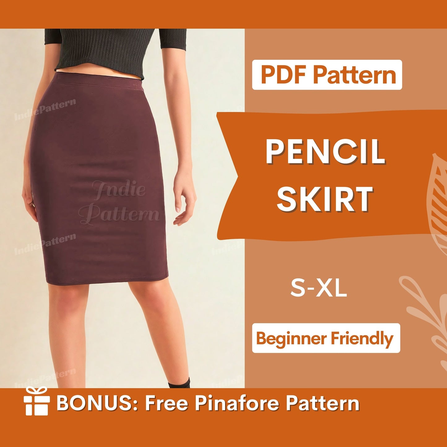 High-Waisted Pencil Skirt Sewing Pattern | Formal Tubular Skirt