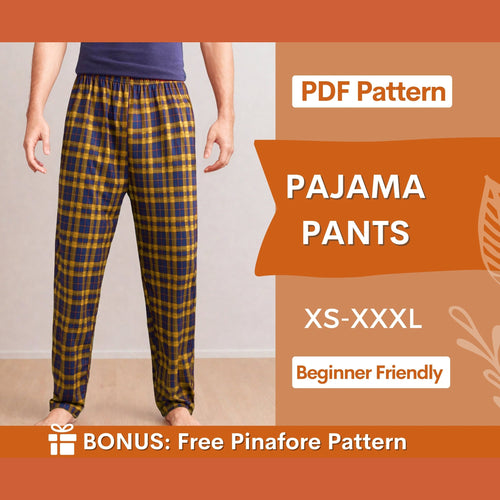 Men’s Pajama Pants Sewing Pattern – Comfortable DIY Lounge Pants | Sizes XS-XXXL