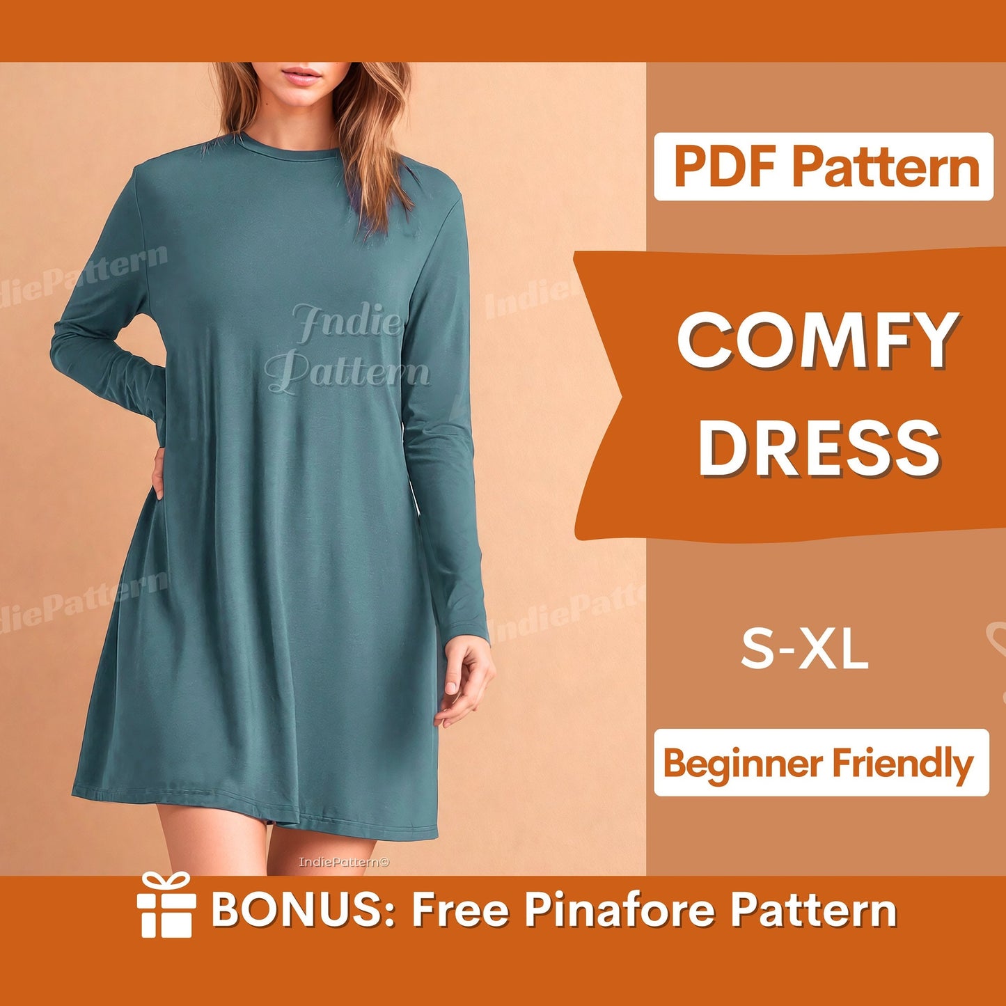 Easy Long-Sleeved Dress Sewing Pattern for Beginners | Oversized Loose Fit