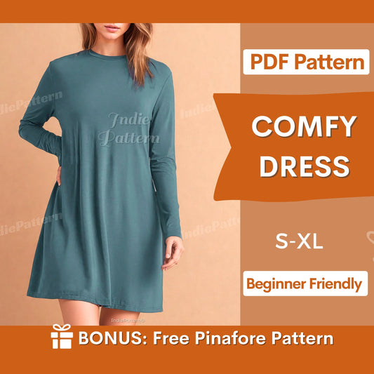 Easy Long-Sleeved Dress Sewing Pattern for Beginners | Oversized Loose Fit