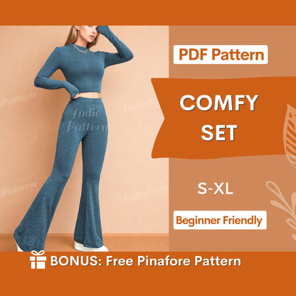 Flare Pants & Crop Top Sewing Pattern – Yoga Set Design