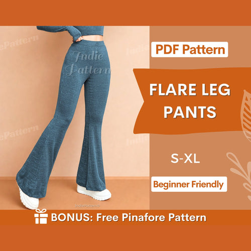 Flare Wide-Leg Pants Sewing Pattern - Comfy & Stylish Design