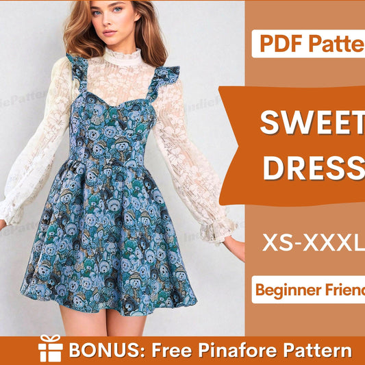 Create a Stylish Ruffled Dress – PDF Sewing Pattern XS-XXXL