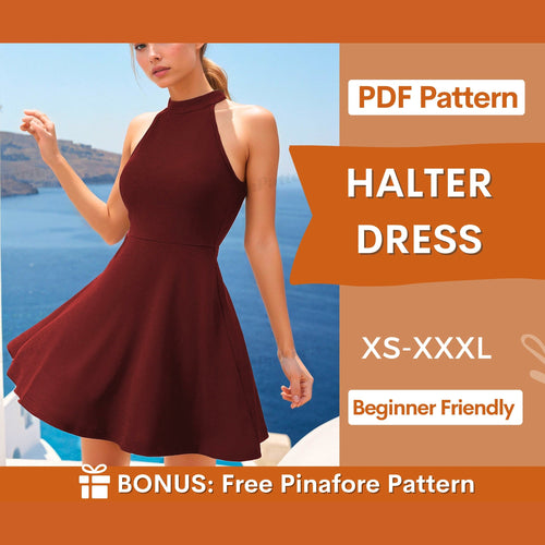 Halter Dress Sewing Pattern – Prom & Summer Dress Design