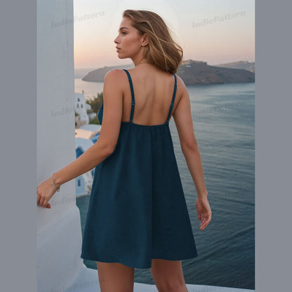 Backless A-Line Summer Dress Sewing Pattern – XS-XXXL