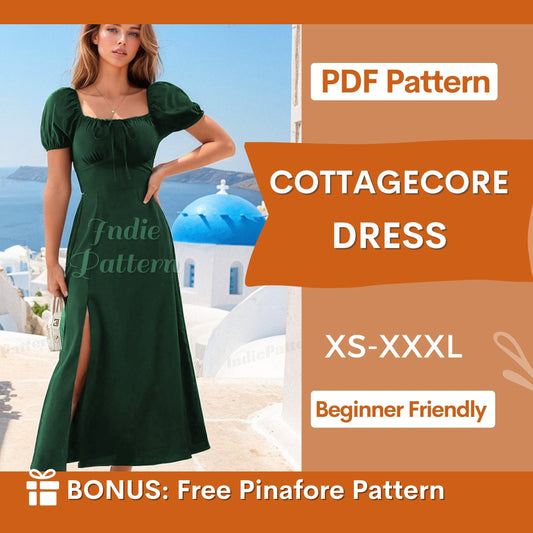 Dress Sewing Pattern for Women | Milkmaid Dress Pattern | Dress Pattern | Cottagecore Dress Pattern | Women Pattern | Maxi Dress Pattern