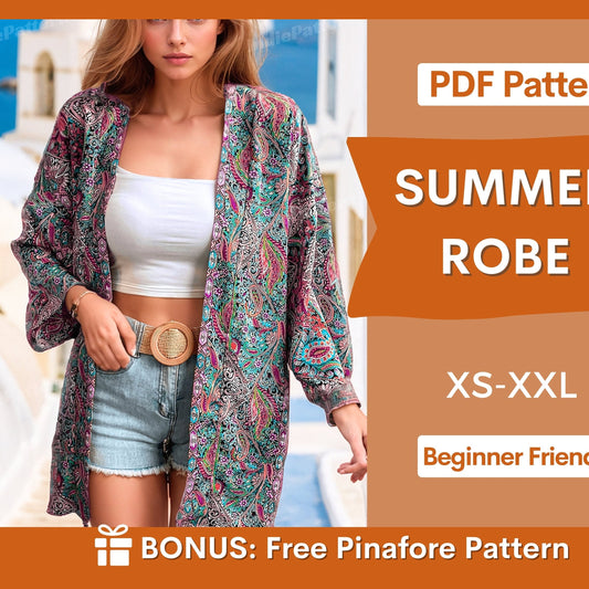 Robe & Kimono Sewing Pattern | Digital PDF for Women’s Easy Robe