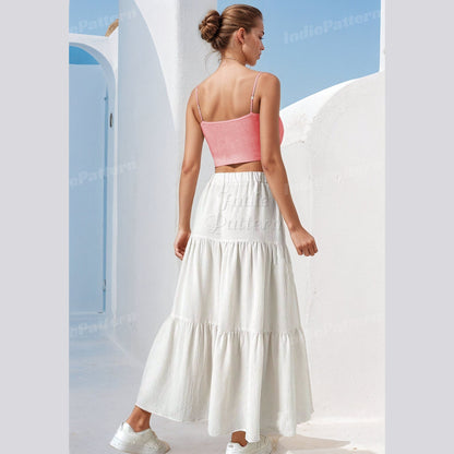 Maxi Skirt Pattern | Long Tiered Skirt Sewing PDF (XS-XXXL)